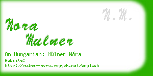 nora mulner business card