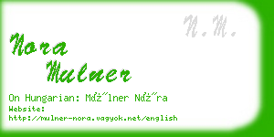 nora mulner business card